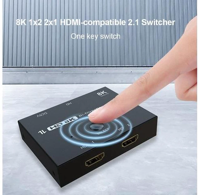 Alt view image 6 of 7 - HDMI 2.1 Ultra HD High Speed 48Gbps Directional Switch Bi-Direction 1x2 2x1 8K@60Hz 4K@120Hz Splitter Converter
