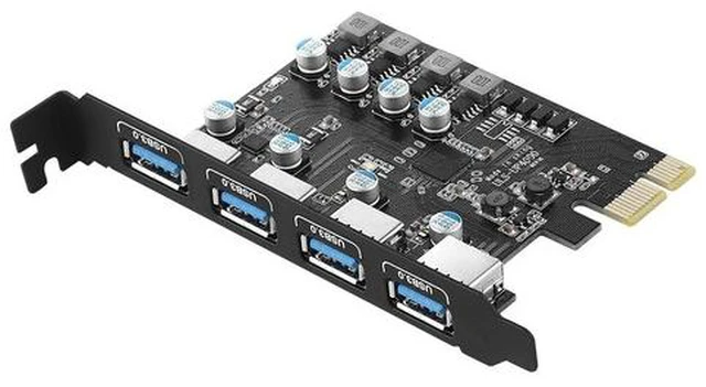 Main image of 4 Ports PCI-E to USB 3.0 Expansion Card (4 USB Type-A 3.0 Ports), Internal Converter PCI Express Expansion Card for Desktop PC Card, Support WindowsXP/7/8/10 and MAC OS