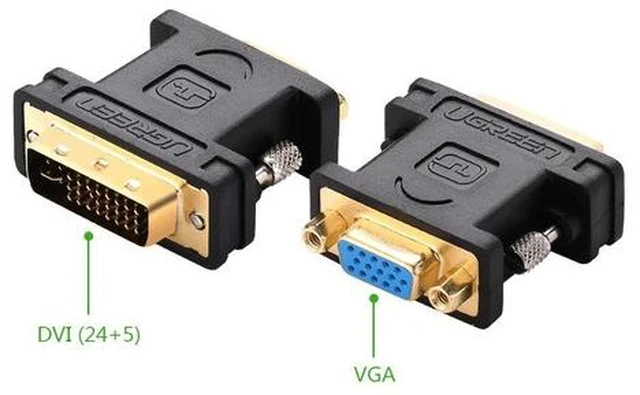 Alt view image 2 of 5 - DVI-I Male (24+5) to VGA Female Black Adapter Gold Plated Supports 1080P Full HD for Computer, PC Host, Laptop, LG HP Dell Monitor and Projector