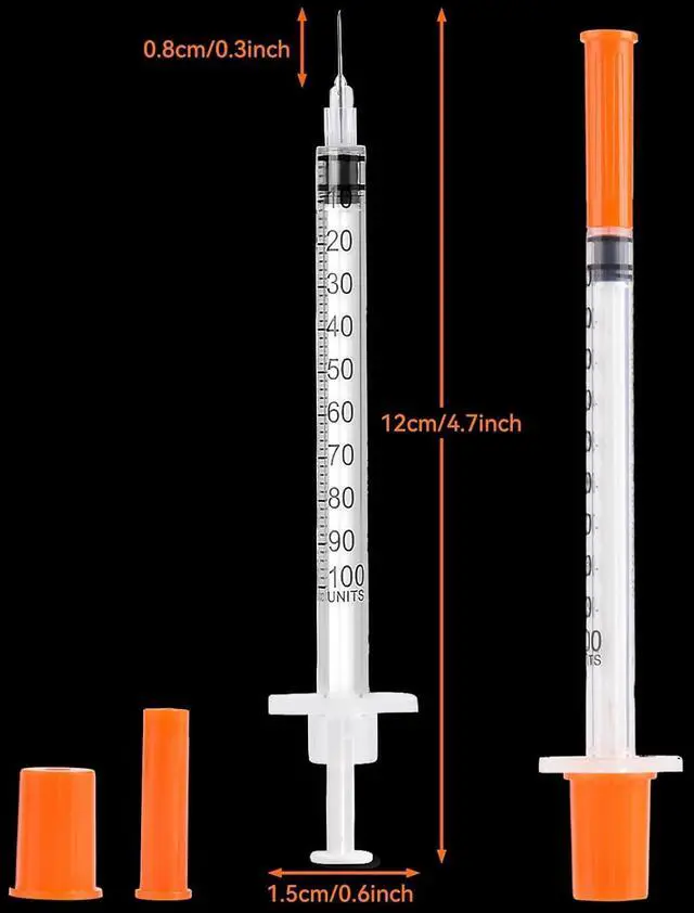 Alt view image 6 of 7 - 100 PACK U-100 Syringes 30G 5/16" (8mm) 1ml/cc, Disposable Syringe 1ml 31 Gauge 8mm 100