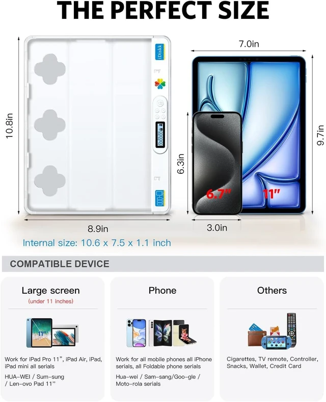 Alt view image 2 of 7 - Large Timer Lock Box for Phone iPad Self Control for Kids & Adults Electronic timed phone jail locker, fits tablet & TV remote, help break screen addiction & build self-discipline