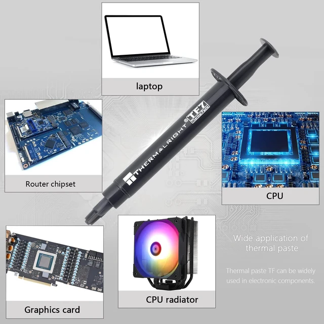 Alt view image 4 of 7 - TF7 2g Thermal Compound Paste for CPU Coolers, Heat Sink Paste High Conductivity 12.8W/m.k for All Processors(CPU,GPU), Non-Conductive,with A Spatula Tool