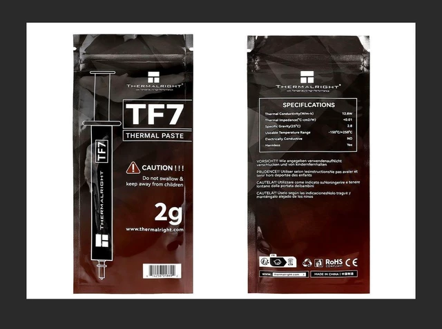 Alt view image 7 of 7 - TF7 2g Thermal Compound Paste for CPU Coolers, Heat Sink Paste High Conductivity 12.8W/m.k for All Processors(CPU,GPU), Non-Conductive,with A Spatula Tool