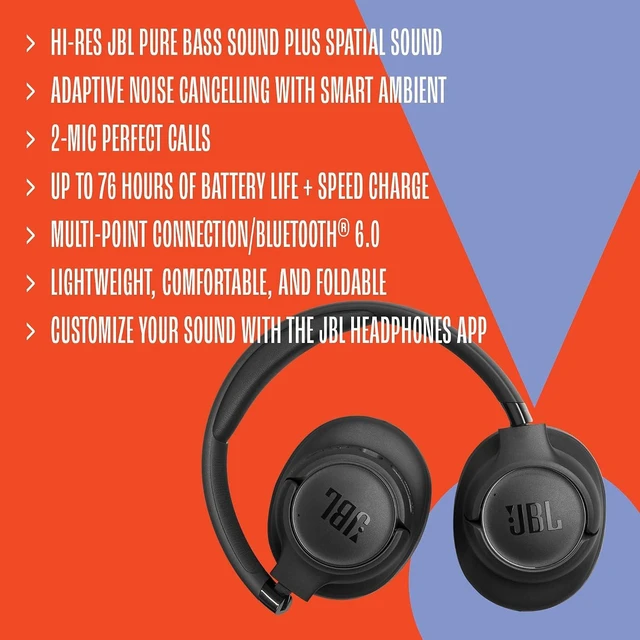 Alt view image 6 of 7 - Tune 780NC - Wireless Over-Ear Noise Cancelling Headphones - Black Hi-Res JBL Pure Bass Sound plus Spatial Sound, Adaptive Noise Cancelling, & Up to 76 hours (or up to 50 with ANC on) Beige