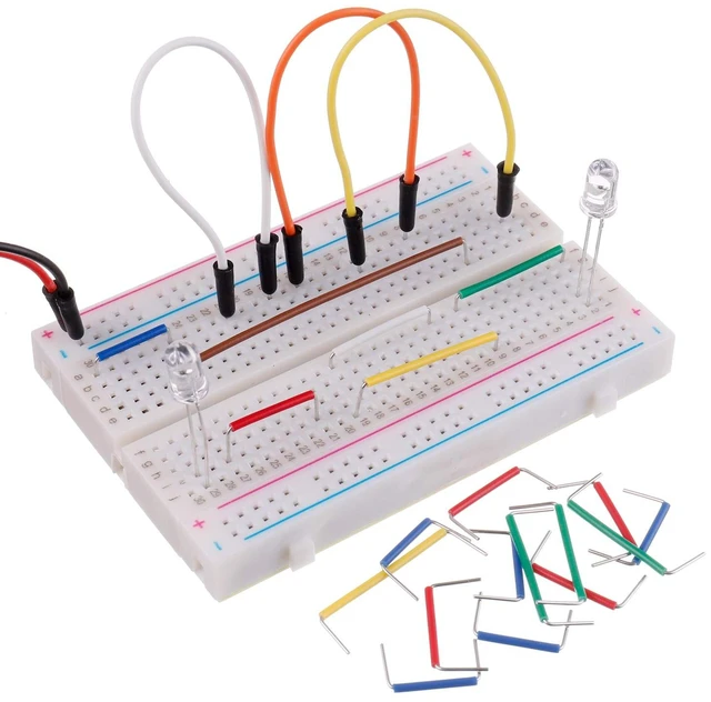 Alt view image 5 of 5 - 3 Values 130 Pcs Solderless Breadboard 4 Pcs 830 Tie Points & 400 Tie Points & 126 Pcs Flexible Breadboard Jumper Wires