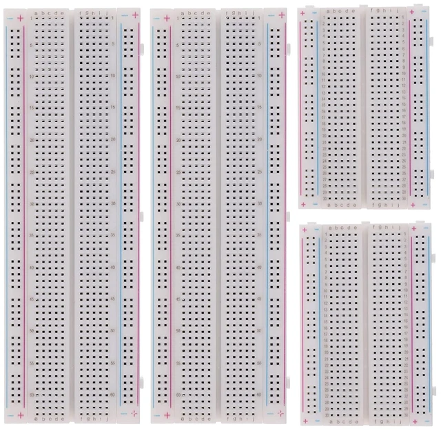 Alt view image 2 of 5 - 3 Values 130 Pcs Solderless Breadboard 4 Pcs 830 Tie Points & 400 Tie Points & 126 Pcs Flexible Breadboard Jumper Wires