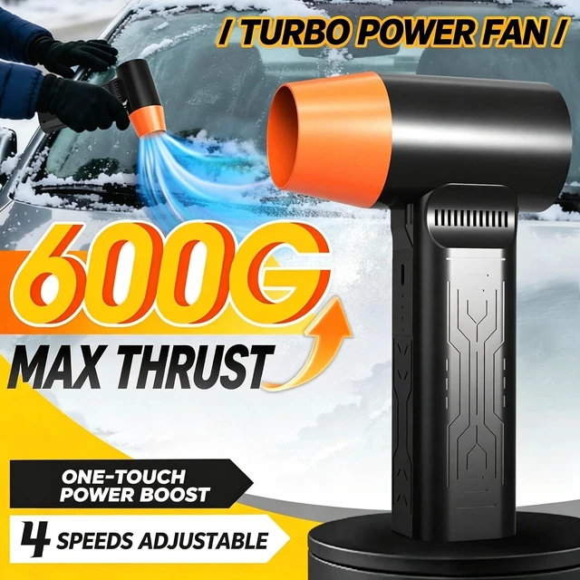 Alt view image 2 of 7 - 2026 Cordless Electric Air BlowerPowerful Turbo Jet Duster with Adjustable Speeds for Car Detailing, Keyboard Cleaning, Snow Removal, Outdoor Camping, Ideal Holiday Gift orange