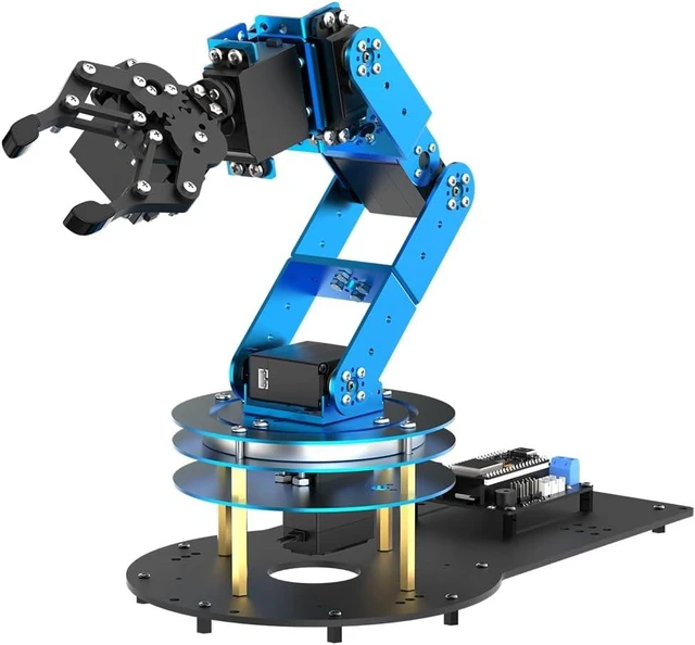 Main image of Robotic Arm Kit 6DOF Programming Robot Arm with 5 Servo, Handle, Mechanical Claw and More, PC Software APP Control with Tutorial