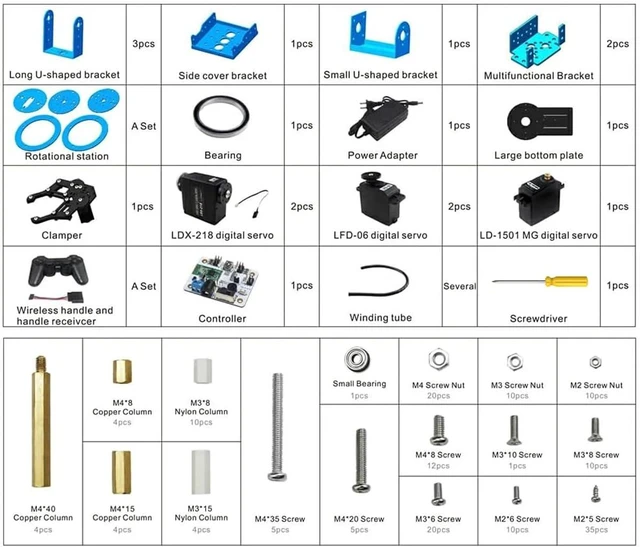 Alt view image 6 of 13 - Robotic Arm Kit 6DOF Programming Robot Arm with 5 Servo, Handle, Mechanical Claw and More, PC Software APP Control with Tutorial