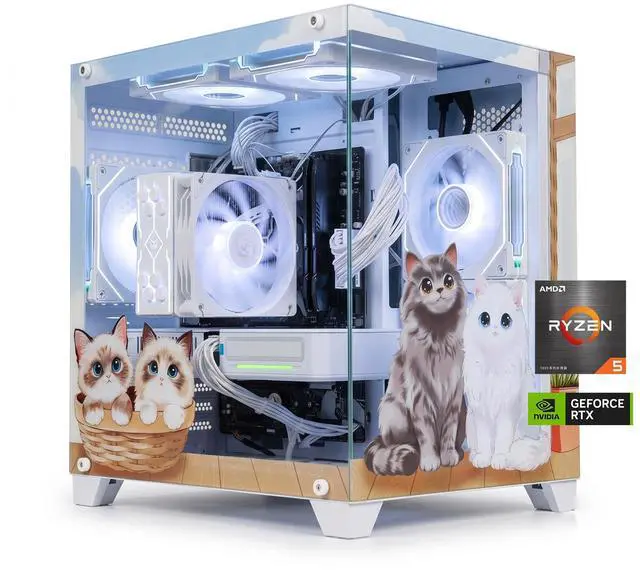 AOACE Gaming PC AMD Ryzen 7 5700X [8-Core 4.6GHz], RTX 5060 8GB
