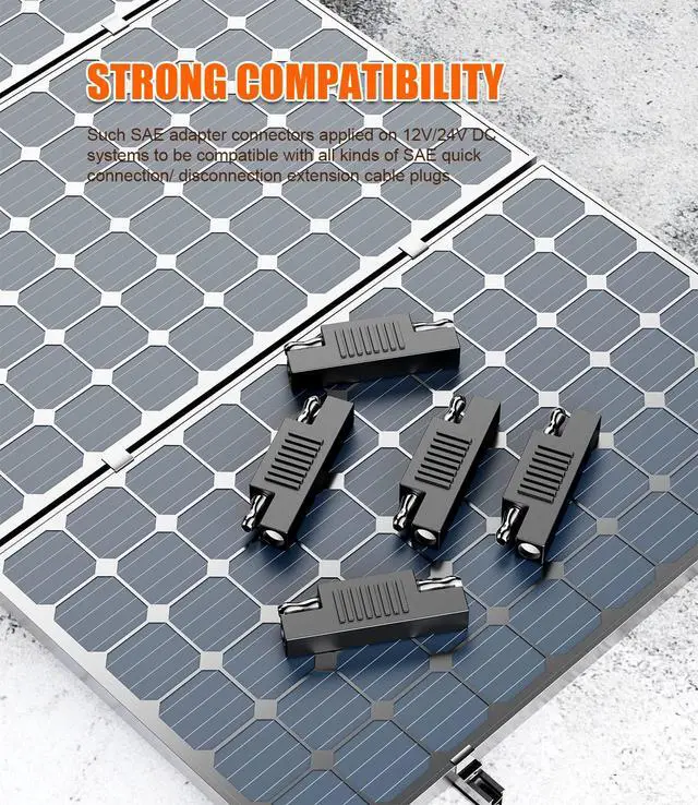 Alt view image 4 of 7 - WRIARICH SAE Connector SAE to SAE Polarity Reverse Quick Disconnect Cable Plug Adapter for Solar Panel Battery Power Charger - 5Pack