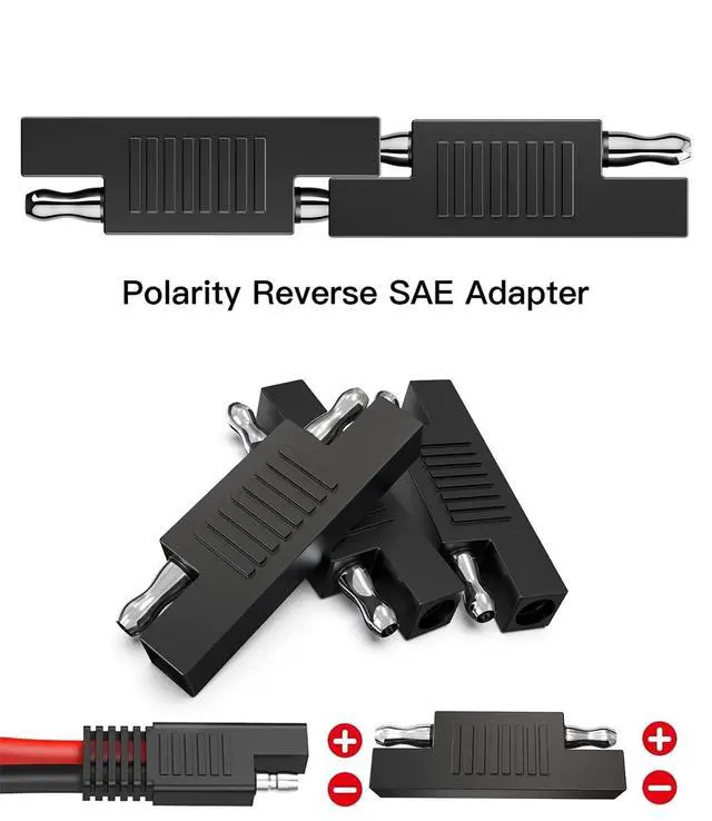 Alt view image 5 of 7 - WRIARICH SAE Connector SAE to SAE Polarity Reverse Quick Disconnect Cable Plug Adapter for Solar Panel Battery Power Charger - 5Pack