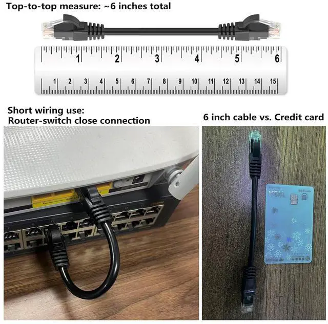 Alt view image 3 of 7 - WRIARICH Ethernet Cable 0.5 ft 2 Pack - Cat 6 High Speed Network Cable with Rj45 Connectors, Short Patch Cable for Patch Panel, Switch