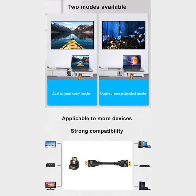 Alt view image 6 of 7 - WRIARICH 8K HDMI Coupler Male to Female 90 Degree and 270 Degree Upward Angle Converter, 2 Pack 8K HDMI Adapter, HDMI Connector 3D, HDMI 2.1 Extender Compatible with HDTV Stick Switch Xbox One PS4