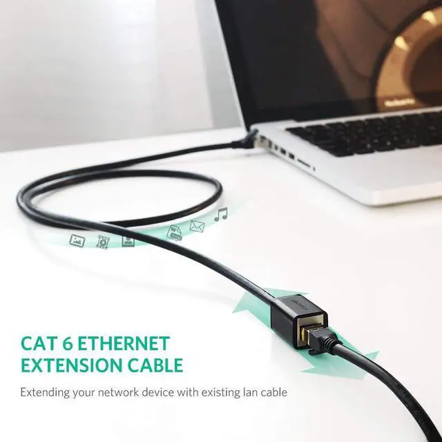 Alt view image 2 of 7 - WRIARICH Ethernet Extension Cable, CAT 6 RJ45 Male to Female Support Cat6 / Cat5e / Cat5 Standards, RJ45 Cords Shielded, 6ft/2m