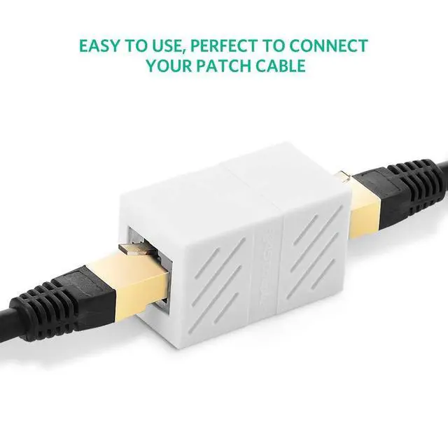 Alt view image 2 of 6 - WRIARICH 10-PACK RJ45 Coupler In Line Coupler Female to Female Cat7 Cat6 Cat5e Ethernet Cable Extender Adapter (White)