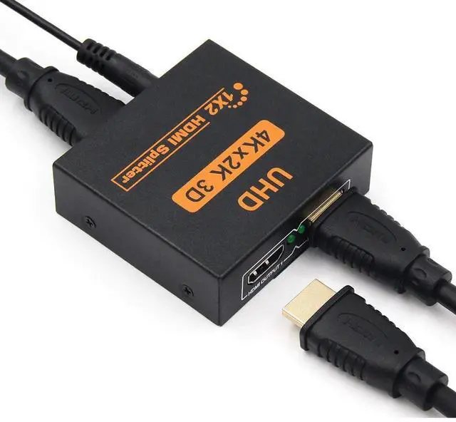 Alt view image 2 of 6 - WRIARICH 4K HDMI Splitter Full HD 1080p Video HDMI Switch Switcher 1X2 Dual Display For HDTV DVD PS3 Xbox