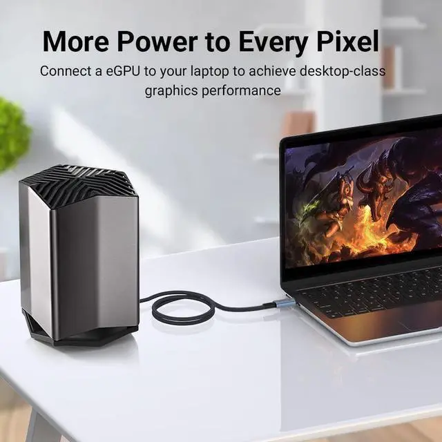 Alt view image 6 of 7 - Thunderbolt 4 Cable, Thunderbolt Certified, 0.5M (1.64FT), 40 Gb/s Data Transfer, 240W Power Charging, 8K@60Hz display Compatible with Thunderbolt 4, Thunderbolt 3, USB-C, and USB4 Devices