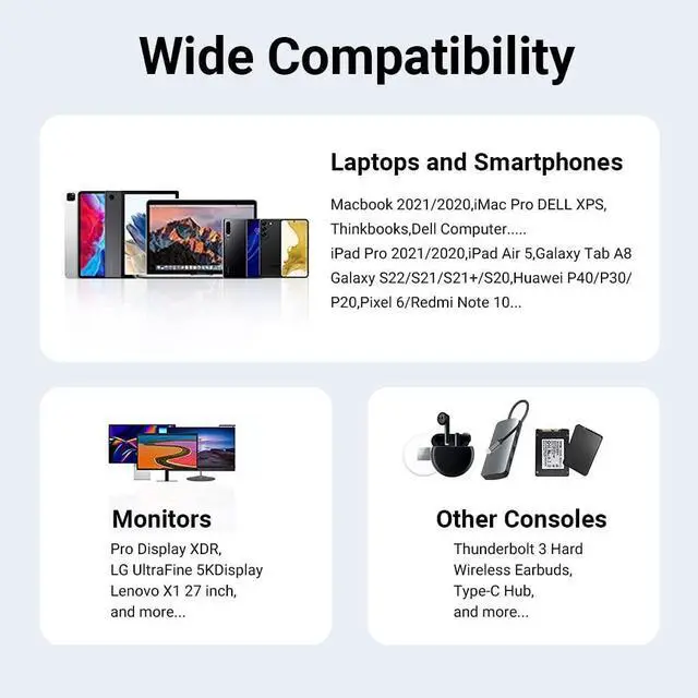 Alt view image 7 of 7 - Thunderbolt 4 Cable, Thunderbolt Certified, 0.5M (1.64FT), 40 Gb/s Data Transfer, 240W Power Charging, 8K@60Hz display Compatible with Thunderbolt 4, Thunderbolt 3, USB-C, and USB4 Devices