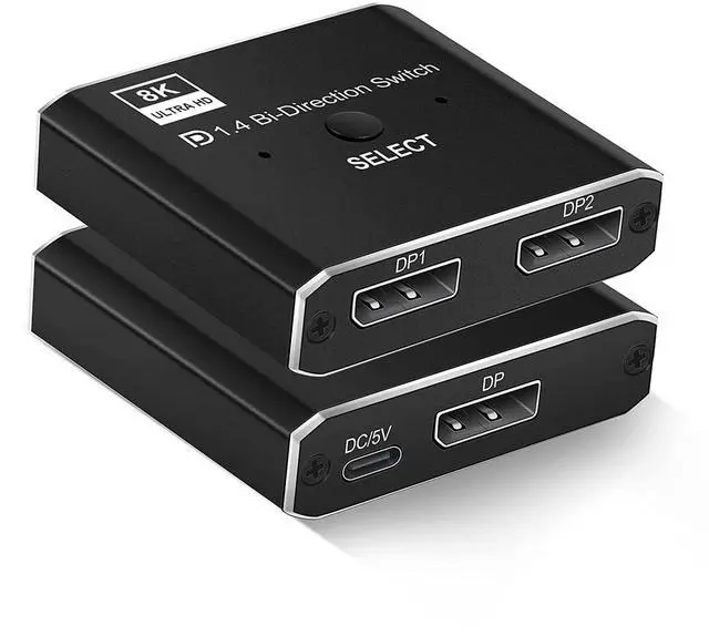 Main image of WRIARICH DisplayPort 8K DP 1.4 2In 1Out 1In 2Out Switch Bi-Direction 8K@30Hz 4K@120Hz Splitter Converter for Multiple Source and displays(OZQD)