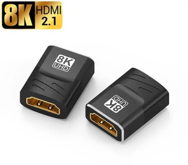 Main image of 8K HDMI Coupler (2-Pack), HDMI 2.1 Female to Female Adapter, HDMI Female Connector 48 Gbps HDMI Extender Support 8K@60Hz, 4K@144Hz 1080p