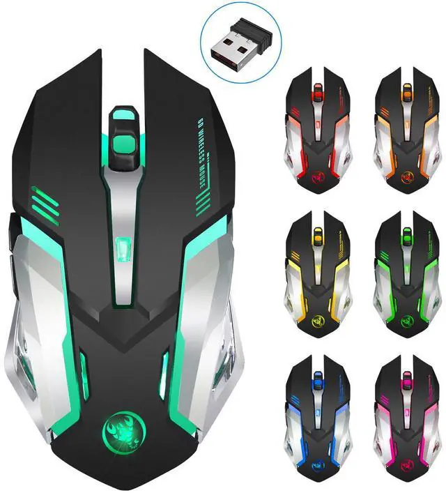Main image of WRIARICH M10 Rechargeable Wireless Gaming Mouse with Breathing Backlit, Wireless Mouse Gaming, Up to 2400 DPI, Ergonomic Grips, 5 Buttons, Black