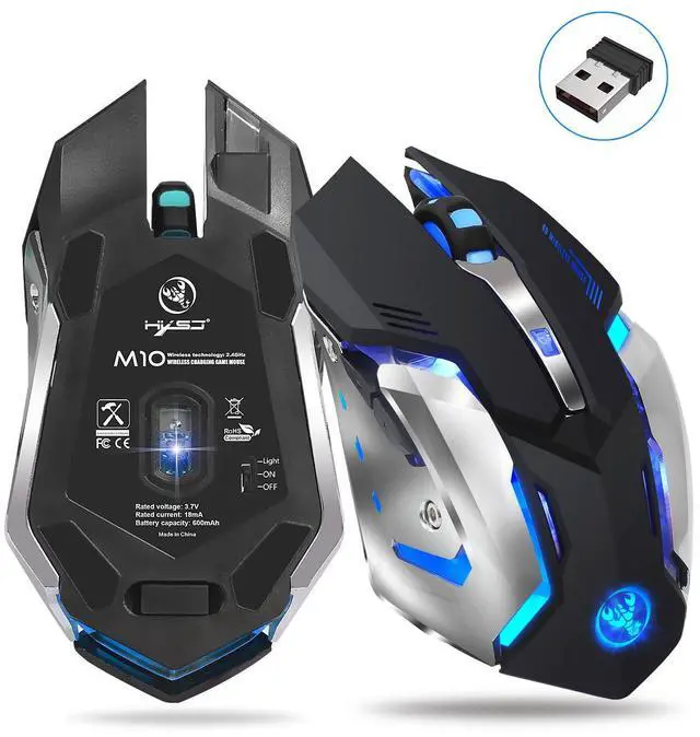Main image of WRIARICH Rechargeable Wireless Gaming Mouse Mice Cordless Mouse 5 Smart Buttons PC Gaming Mouse Mice Advanced Technology with 2.4GHZ Up to 2400DPI