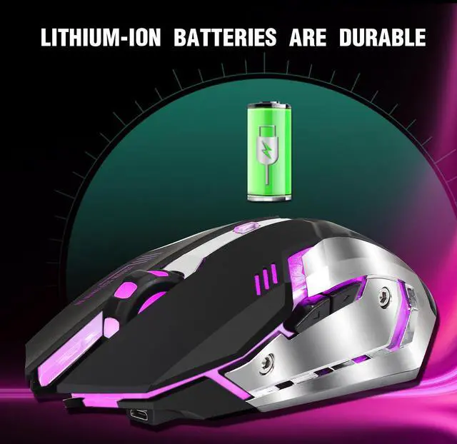 Alt view image 5 of 7 - WRIARICH M10 Gaming Mouse Wireless, Backlight Mouse with 5 Buttons, (600Mah Lithium Battery), Up to 2400 DPI