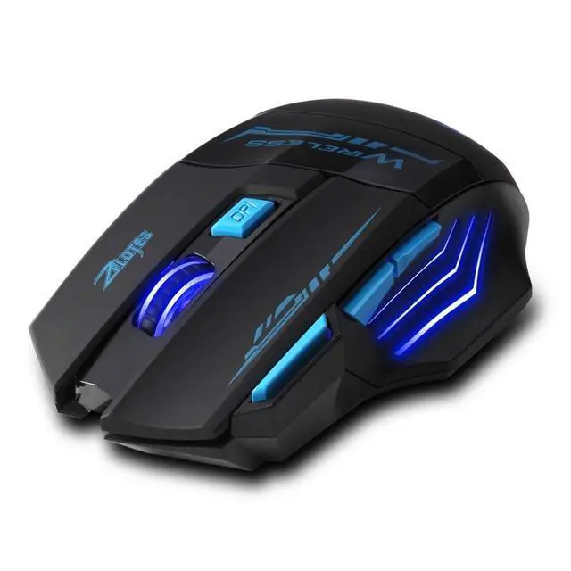 Alt view image 6 of 7 - ZELOTES Professional LED Optical 2400 DPI 7 Button USB 2.4G Wireless Gaming Mouse Mice for Gamer (Black)