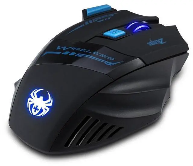 Alt view image 4 of 7 - ZELOTES Professional LED Optical 2400 DPI 7 Button USB 2.4G Wireless Gaming Mouse Mice for Gamer (Black)