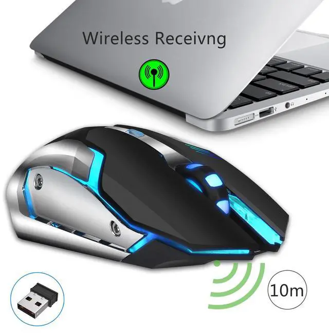Main image of HXSJ M10 2.4GHz Wireless Gaming Mouse Rechargeable Backlight Mice Black