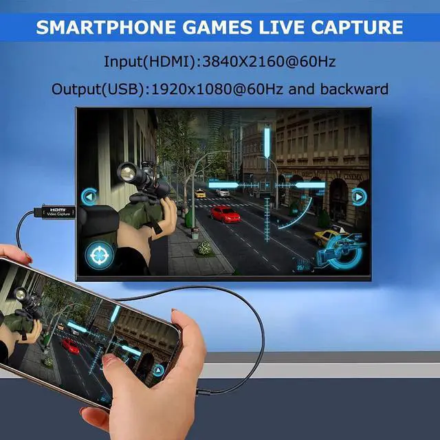 Alt view image 2 of 7 - HDMI Video Capture Card, 4K HDMI to USB Capture Card Full HD 1080P 30fps, Record via DSLR, Camcorder, Action Cam for Live Streaming, Compatible with Nintendo Switch, PS4, Xbox One, PC
