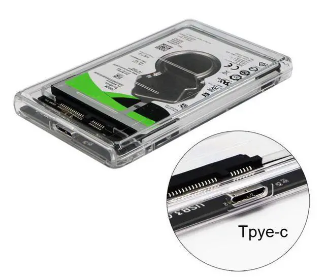 Alt view image 4 of 7 - WRIARICH SATA to USB C Hard Disk Enclosure(Gen 2) HDD/SSD Adapter Case with USB Type C to USB3.1 Cable Tool Free Hard Drive Enclosure For SATA2.0 2.5", SATA3.0 2.5", SATA SSD