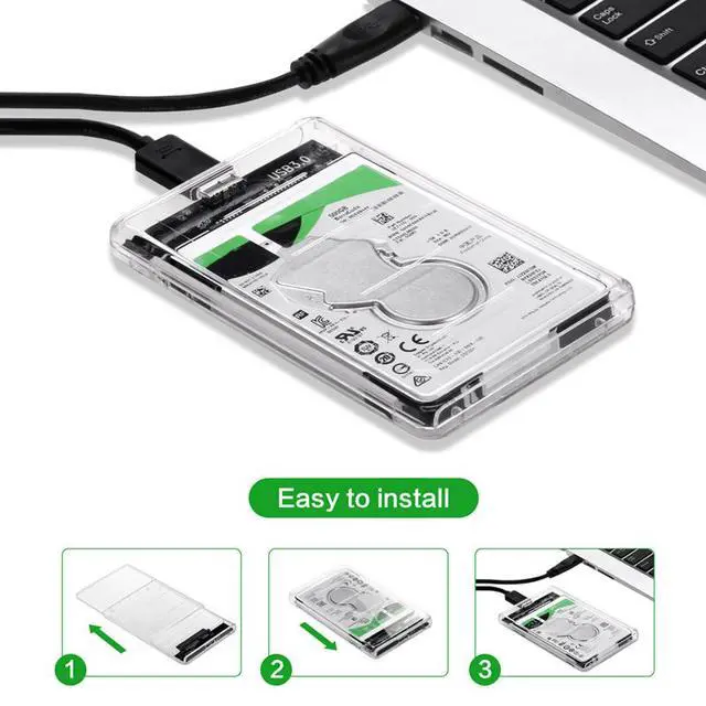Alt view image 6 of 7 - WRIARICH USB C Hard Drive Enclosure USB 3.0 Gen 2 Type C to SATA External Hard Drive Disk Case Adapter Housing for 9.5mm 7mm 2.5 Inch SATA I II III, PS4, HDD, SSD, 5Gbps Fast Speed UASP Tool Free