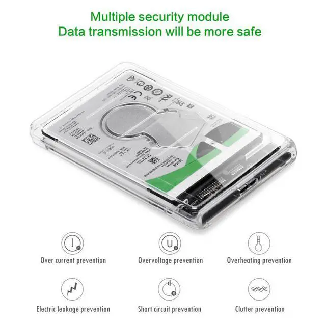 Alt view image 5 of 7 - WRIARICH USB C Hard Drive Enclosure USB 3.0 Gen 2 Type C to SATA External Hard Drive Disk Case Adapter Housing for 9.5mm 7mm 2.5 Inch SATA I II III, PS4, HDD, SSD, 5Gbps Fast Speed UASP Tool Free