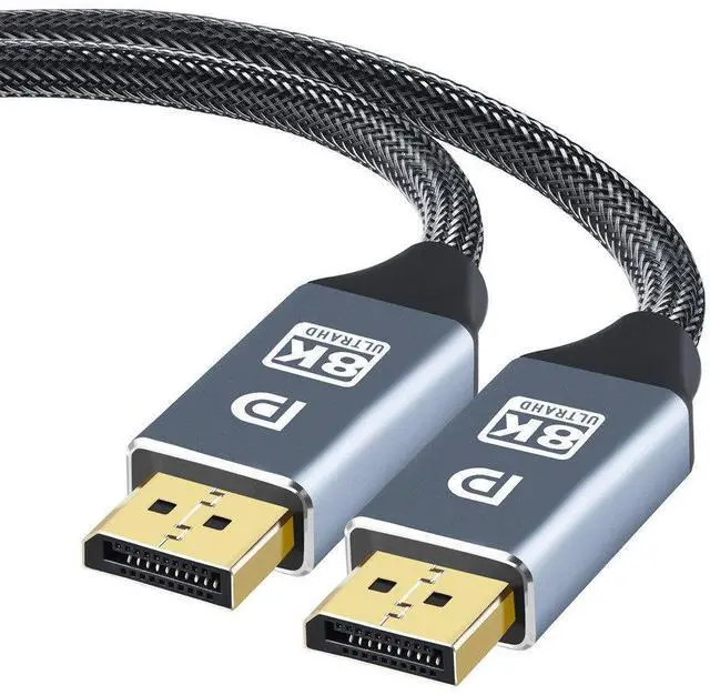 Main image of 8K DP 1.4 Cable 6.6Feet, 8K Displayport Cable, Durable Pure Copper Cord, 32.4Gbps Ultra High Speed, 8K@60Hz, 4K@144Hz, Support HBR3, DSC 1.2, HDR10, Compatible for Graphics Card, VR Headset, Gray
