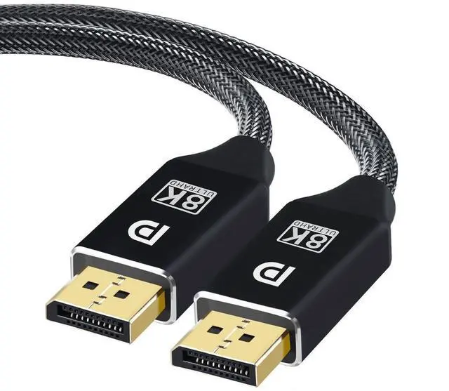 Main image of 8K DP 1.4 Cable 6.6Feet, 8K Displayport Cable, Durable Pure Copper Cord, 32.4Gbps Ultra High Speed, 8K@60Hz, 4K@144Hz, Support HBR3, DSC 1.2, HDR10, Compatible for Graphics Card, VR Headset, Black