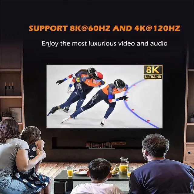 Alt view image 6 of 7 - 8K HDMI 2.1 Switch Bi-Directional 2 in 1 Out/ 1 in 2 Out, 8K HDMI Switch 4K@120Hz/8K@60Hz 2 in 1 Out Aluminum Splitter UHD 3D Compatible for Switch, PS4, Roku, HDTV, Monitor