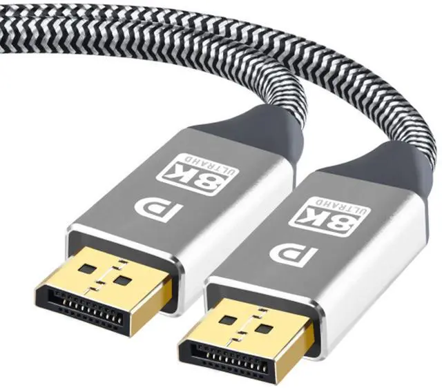 Main image of 8K DP 1.4 Cable 10Feet, 8K Displayport Cable, Durable Pure Copper Cord, 32.4Gbps Ultra High Speed, 8K@60Hz, 4K@144Hz, Support HBR3, DSC 1.2, HDR10, Compatible for Graphics Card, VR Headset, Silver