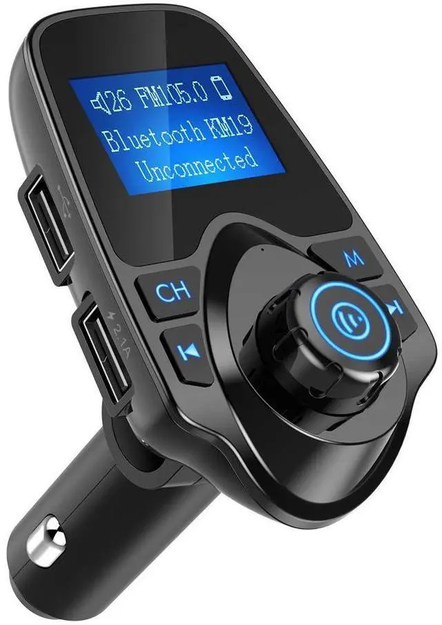 Main image of Wireless Bluetooth FM Transmitterf for Car, Immediate Bluetooth in Your Car, Radio Adapter Kit, 1.44 inch Display, Supports SD TF Cards, with AUX Input, All Smartphones iPods, Car Bluetooth FM