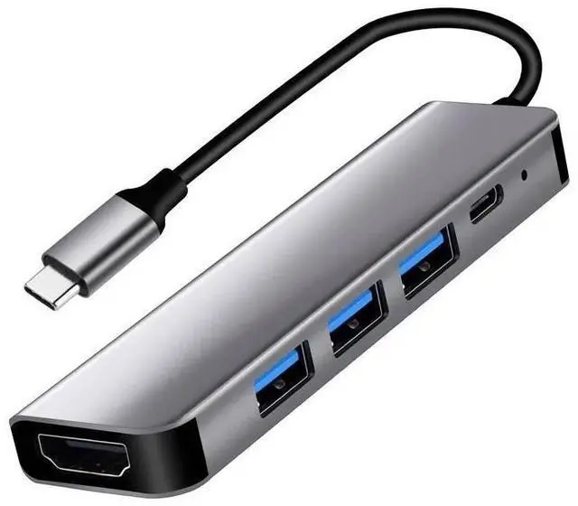 Main image of USB C Hub 3.0 with HDMI 4k, 5 in 1 USB C Hub Splitter Multiport Network Adapter with 1 x HDMI 4k Port, 3 x USB 3.0 (5Gbps), PD 100W Charging, for MacBook Pro Air/foriphone 15/ for pad pro/HDTV