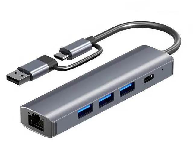 Main image of WRIARICH USB 3.0 Hub Ethernet Adapter 10 100 1000 Gigabit Network Converter with 4 USB Ports Hub Compatible with Laptop PC Nintendo Switch MacBook Mac Mini Surface XPS Windows Linux macOS, and More