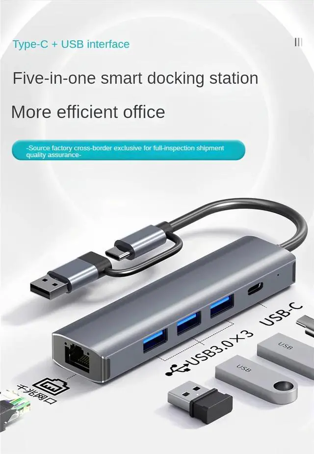 Alt view image 2 of 7 - WRIARICH USB 3.0 Hub Ethernet Adapter 10 100 1000 Gigabit Network Converter with 4 USB Ports Hub Compatible with Laptop PC Nintendo Switch MacBook Mac Mini Surface XPS Windows Linux macOS, and More
