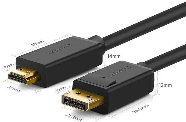Alt view image 2 of 6 - WRIARICH 4K UHD DP DisplayPort to HDMI Gold-Plated Cable, Display Port to HDMI Adapter Male to Male Black for HDTV, Monitor, Projector, Desktop, AMD, NVIDIA, Lenovo, HP, ThinkPad -(10FT, 3meters)