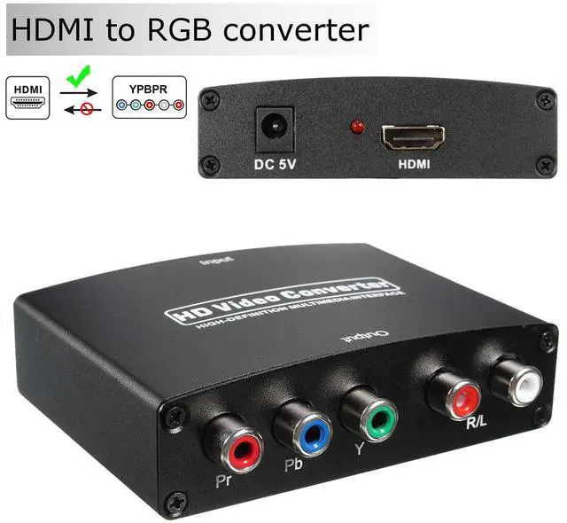 Main image of HDMI to Component Converter Adapter, avedio links HDMI to YPbPr 5RCA Converter, Supports 1080P Video Audio Converter Adapter for DVD PSP Xbox 360 PS2 to HDTV Monitor