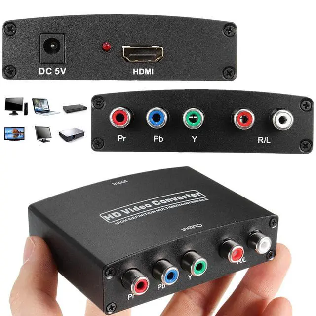 Alt view image 3 of 7 - HDMI to Component Converter, avedio links HDMI to 1080P YPbPr 5RCA RGB + R/L Video Audio Adapter, Support Apple TV, PS3, Roku, Xbox, Fire Stick, DVD Players to HDTV and Projector (Black)