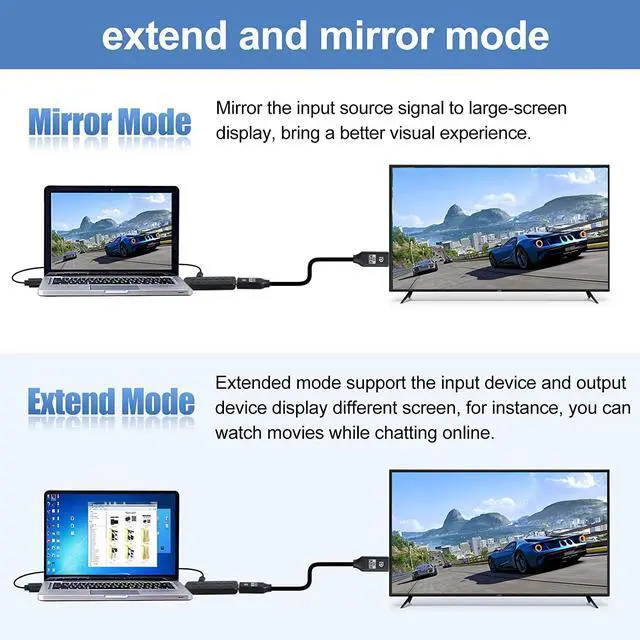 Alt view image 4 of 7 - 4K@60Hz HDMI to DisplayPort Adapter, 4K X 2K@60Hz HDMI Male to DP Female Adapter/Converter Compatible with Xbox One/PS4/PS5/NS (OZHD2)