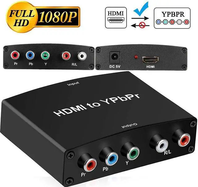Main image of HDMI to 1080P Component Video (YPbPr/RGB/ 5RCA) Converter Adapter + R / L Support PS3, PS4, Blu-ray Player, DVD, Xbox, Notebook (HDMI to Ypbpr)