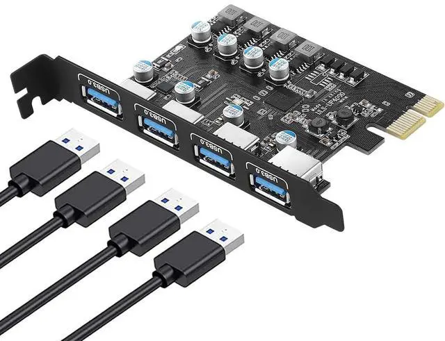 Main image of WRIARICH PCIe USB 3.2Gen 1 Card 4 Ports (4X 4 USB A 3.0) Expansion Card 5Gbps USB C PCIe Card PC Internal USB hub for Windows 7/8/10 Linux and MacPro 4.1/5.1