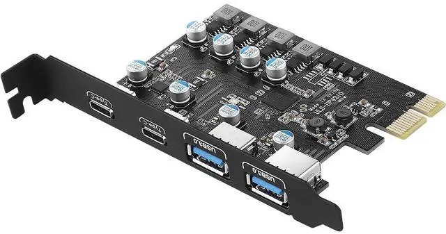 Main image of WRIARICH 4 Ports Superspeed 5Gbps USB 3.0 PCI Express Expansion Card (2X Type USB C - 2 USB A) for Windows 11/10/8/7/XP/Vista, Built in Self-Powered Technology, No Need Additional Power Supply